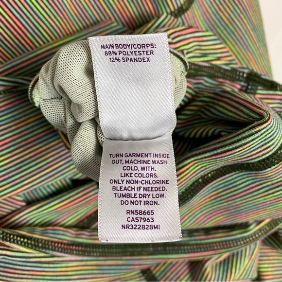 Zella Neon Striped Crop Leggings - Medium - Picture 12 of 13